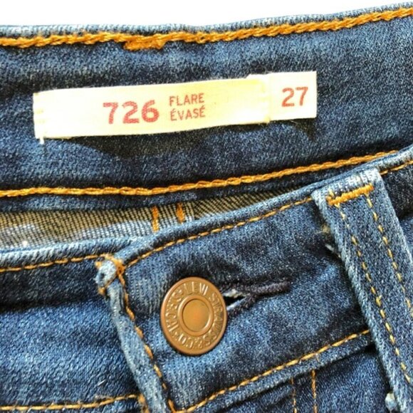 Levi’s 726 High Rise Flare Jeans Black Size 27 - Picture 10 of 14